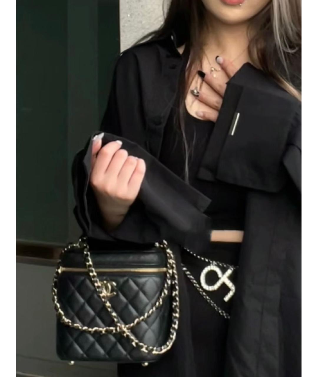 CHANEL Черная кожаная сумка через плечо, фото 9