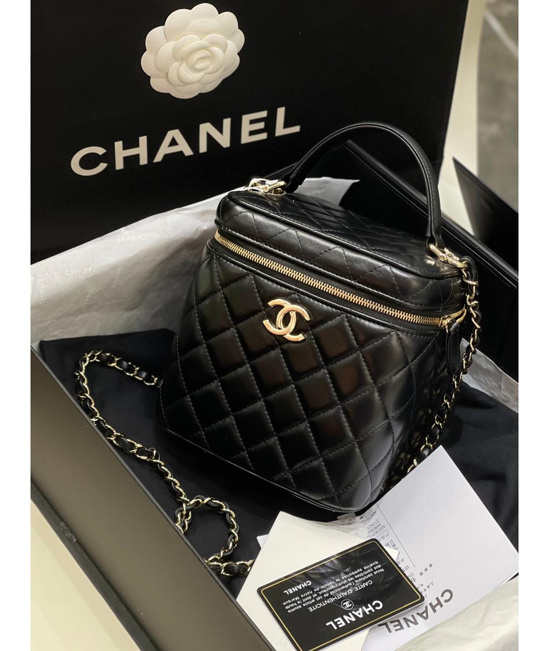 CHANEL Черная кожаная сумка через плечо, фото 10