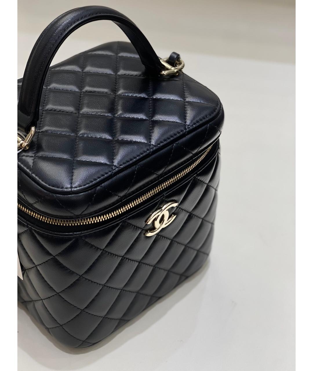 CHANEL Черная кожаная сумка через плечо, фото 6