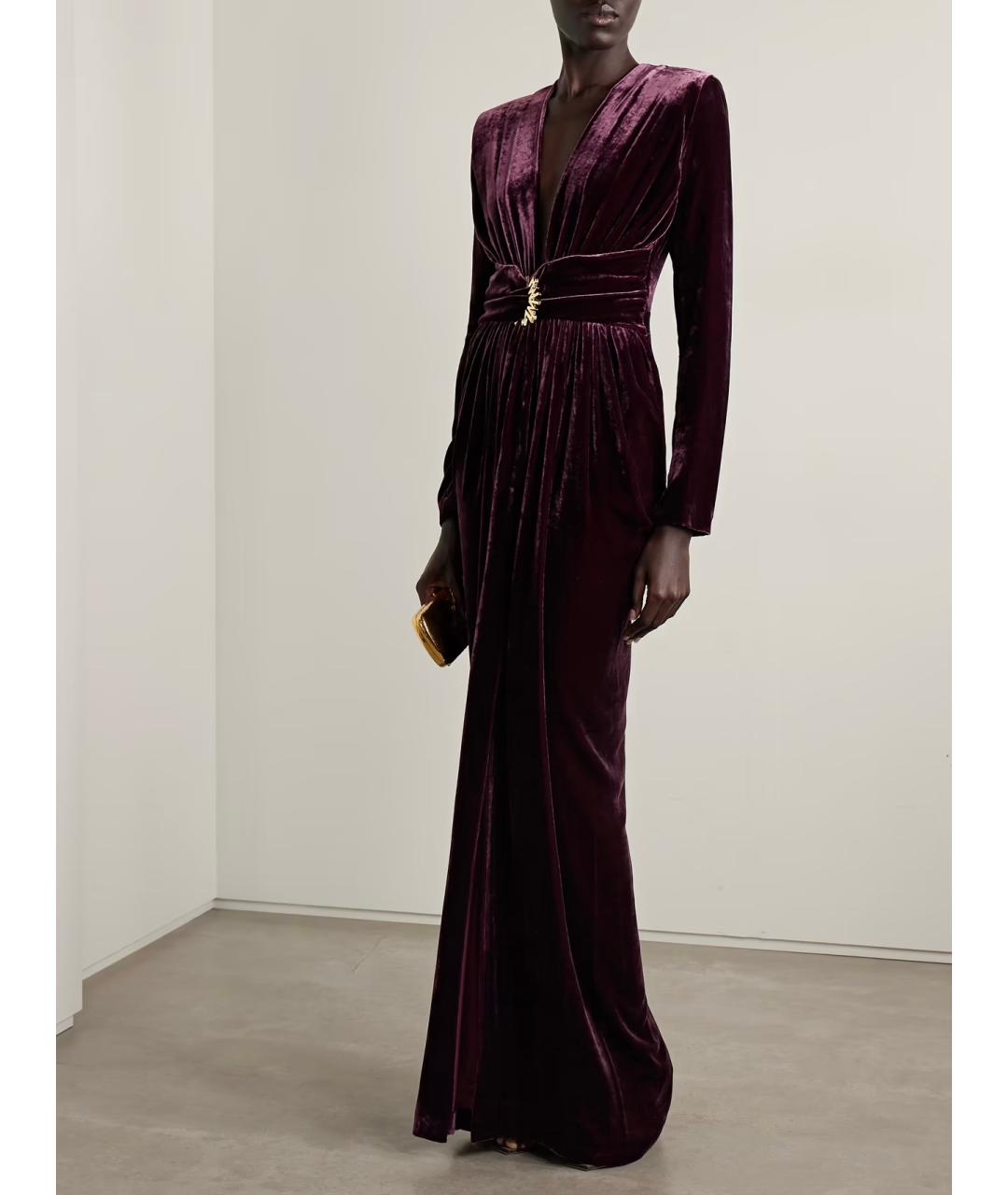 ZUHAIR MURAD Фиолетовое вискозное коктейльное платье, фото 2