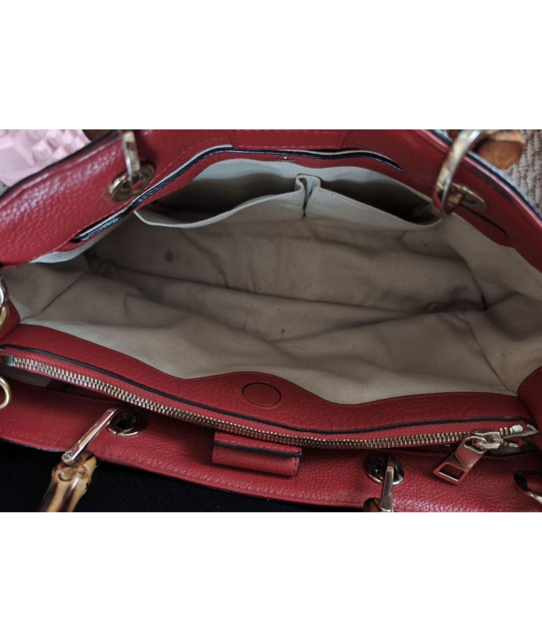 GUCCI Розовая кожаная сумка с короткими ручками, фото 4