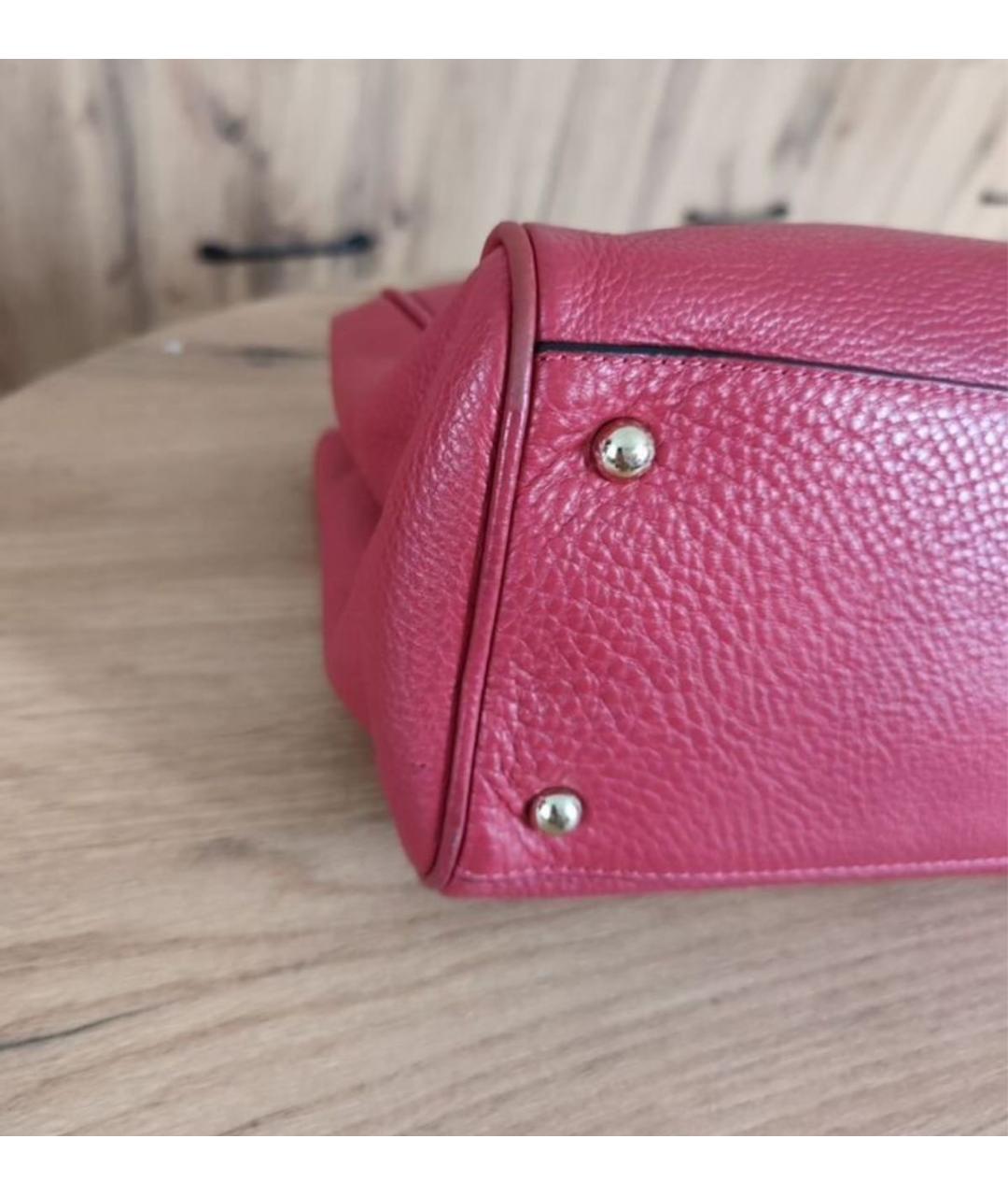 GUCCI Розовая кожаная сумка с короткими ручками, фото 6