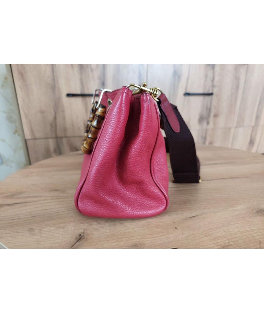 GUCCI Розовая кожаная сумка с короткими ручками, фото 3