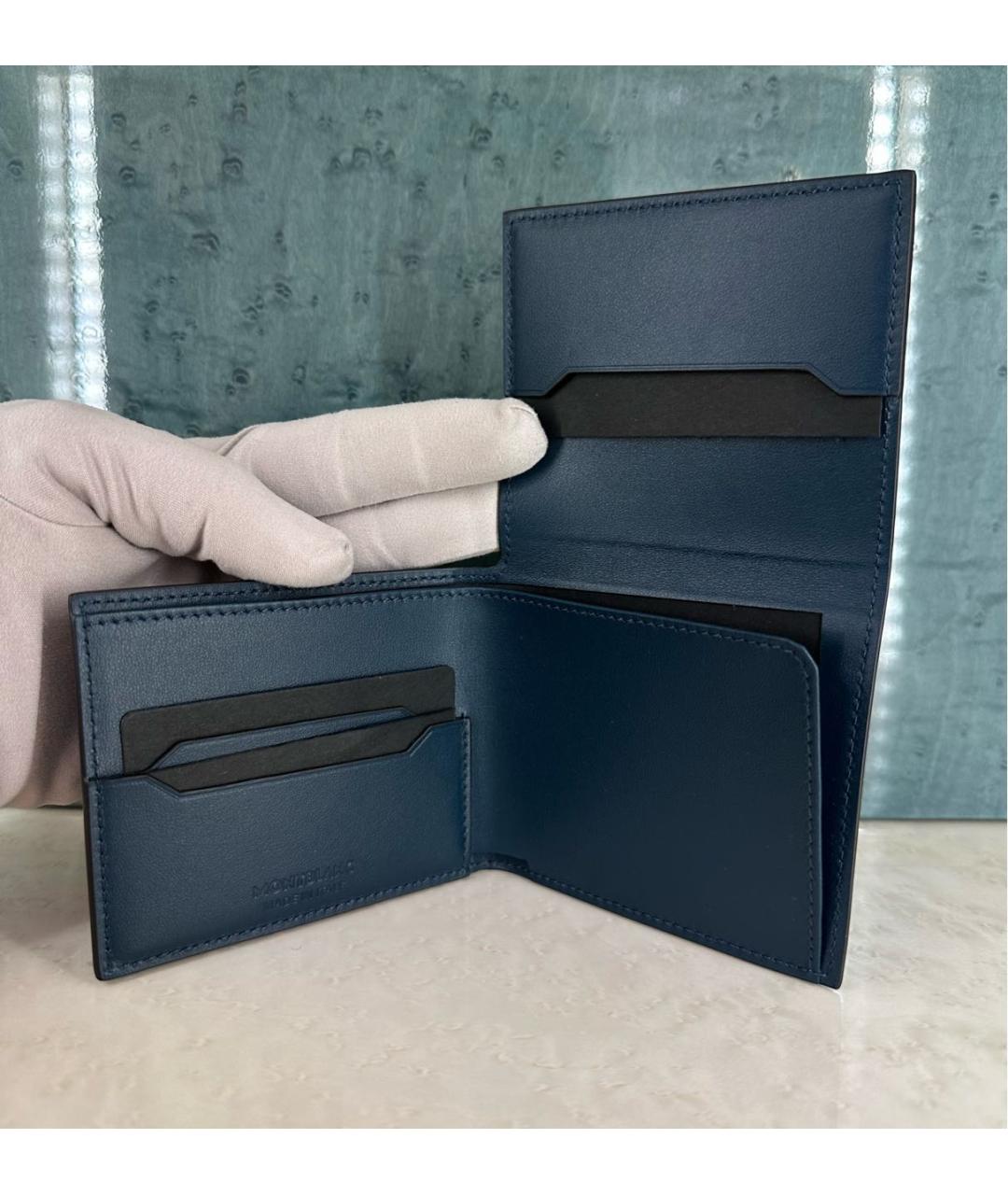 MONTBLANC Темно-синий кожаный кошелек, фото 5