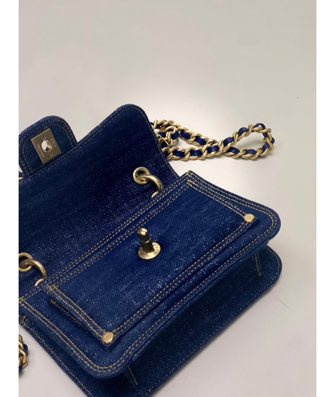 CHANEL Голубая деним сумка через плечо, фото 6
