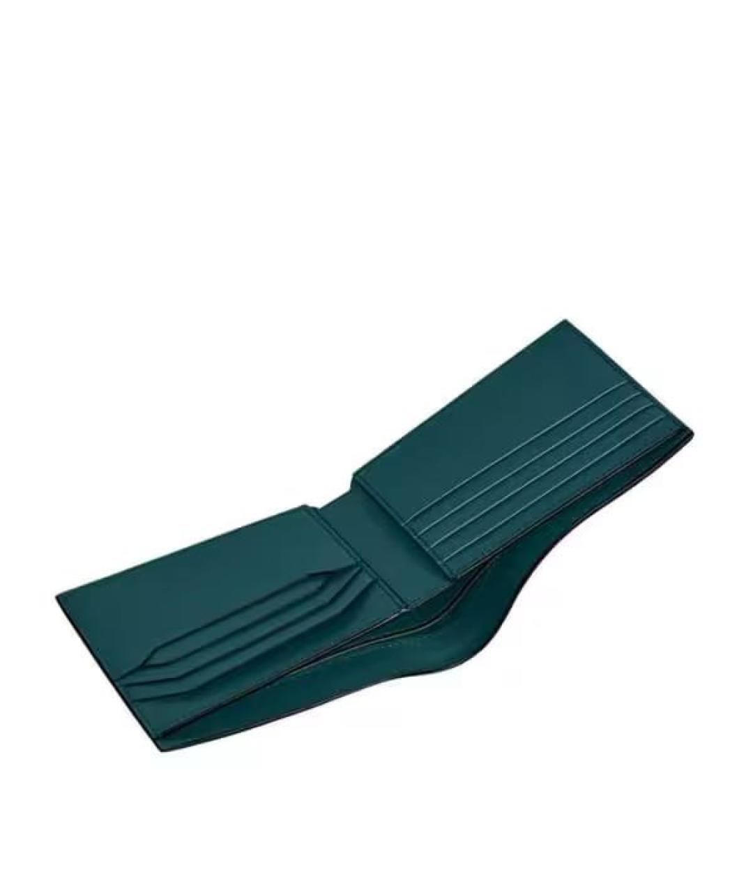 MONTBLANC Бирюзовый кожаный кошелек, фото 4