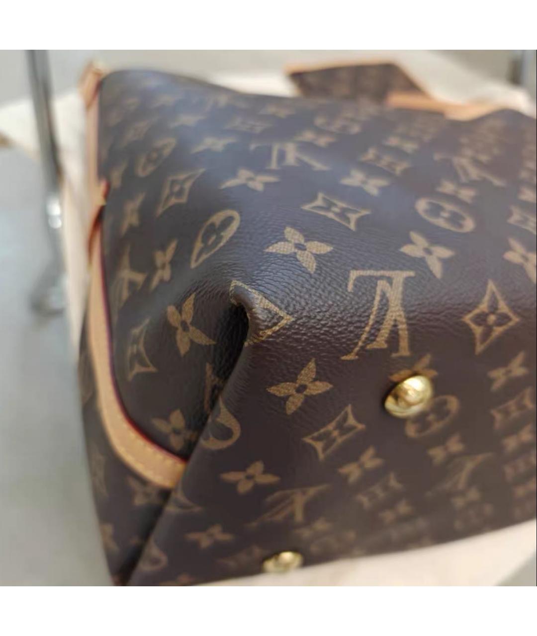 LOUIS VUITTON Коричневая кожаная сумка через плечо, фото 4