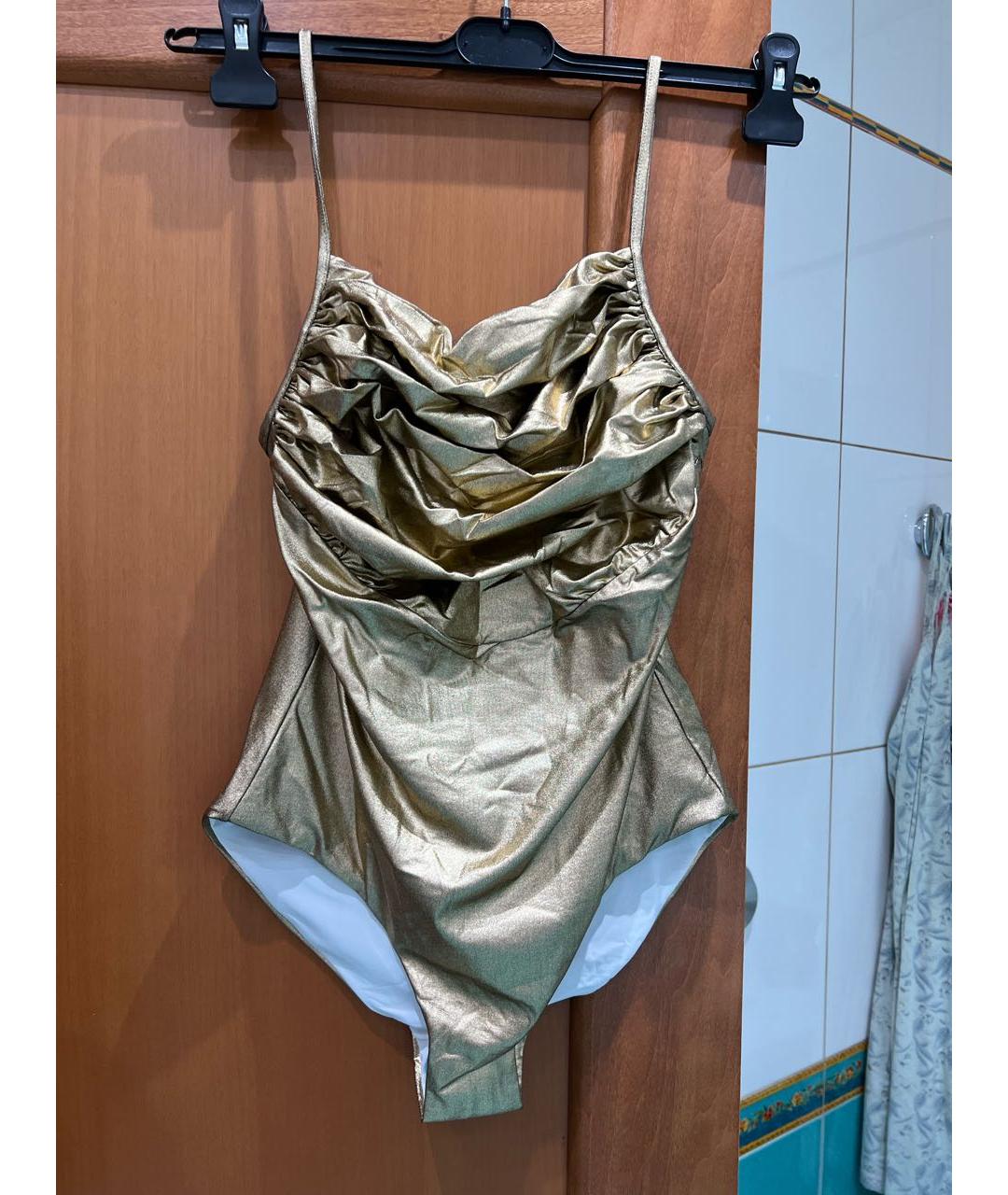 CHANEL Золотой полиамидовый купальник, фото 6