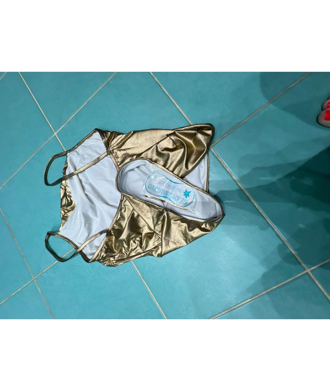 CHANEL Золотой полиамидовый купальник, фото 3