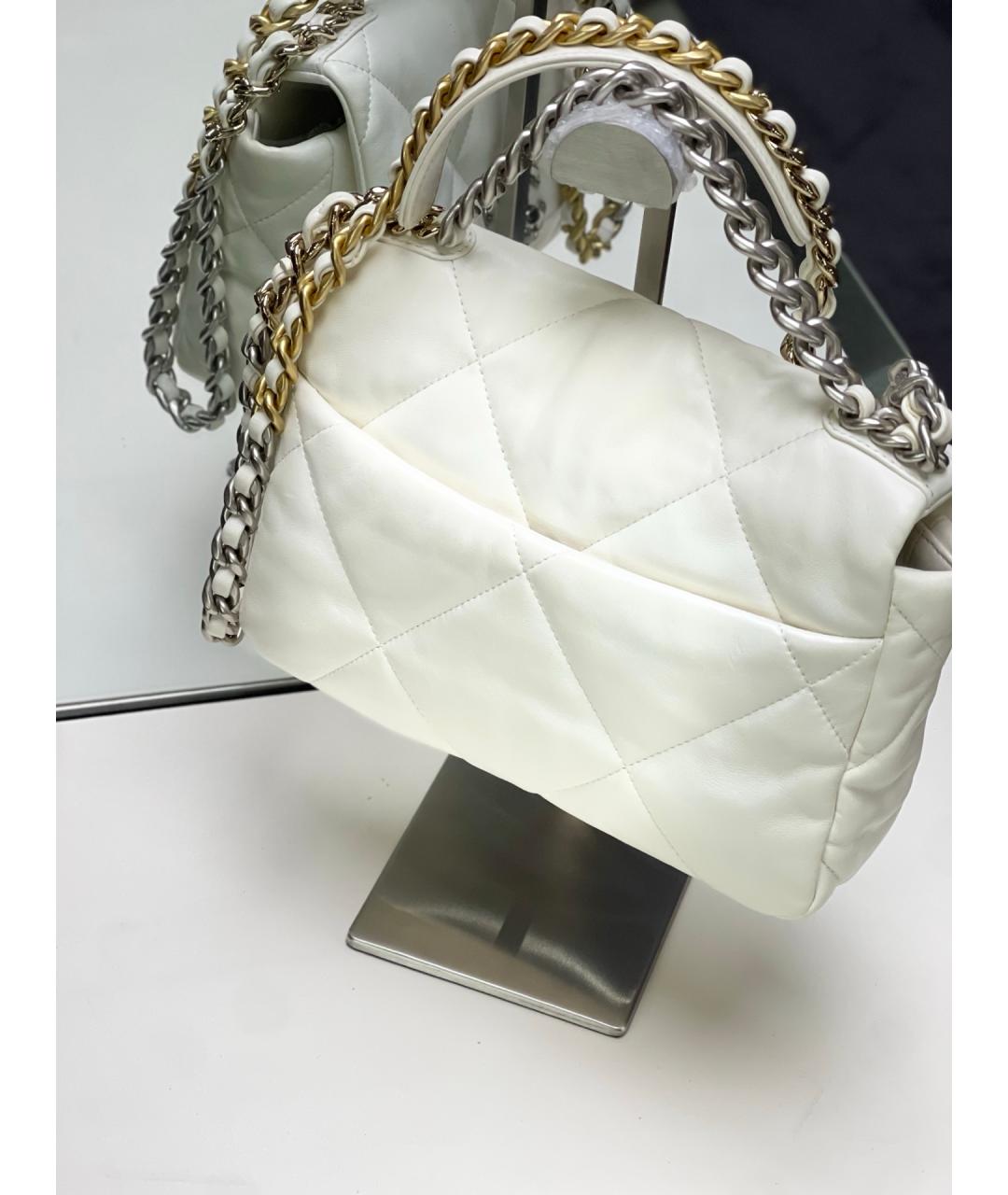 CHANEL Белая кожаная сумка через плечо, фото 5