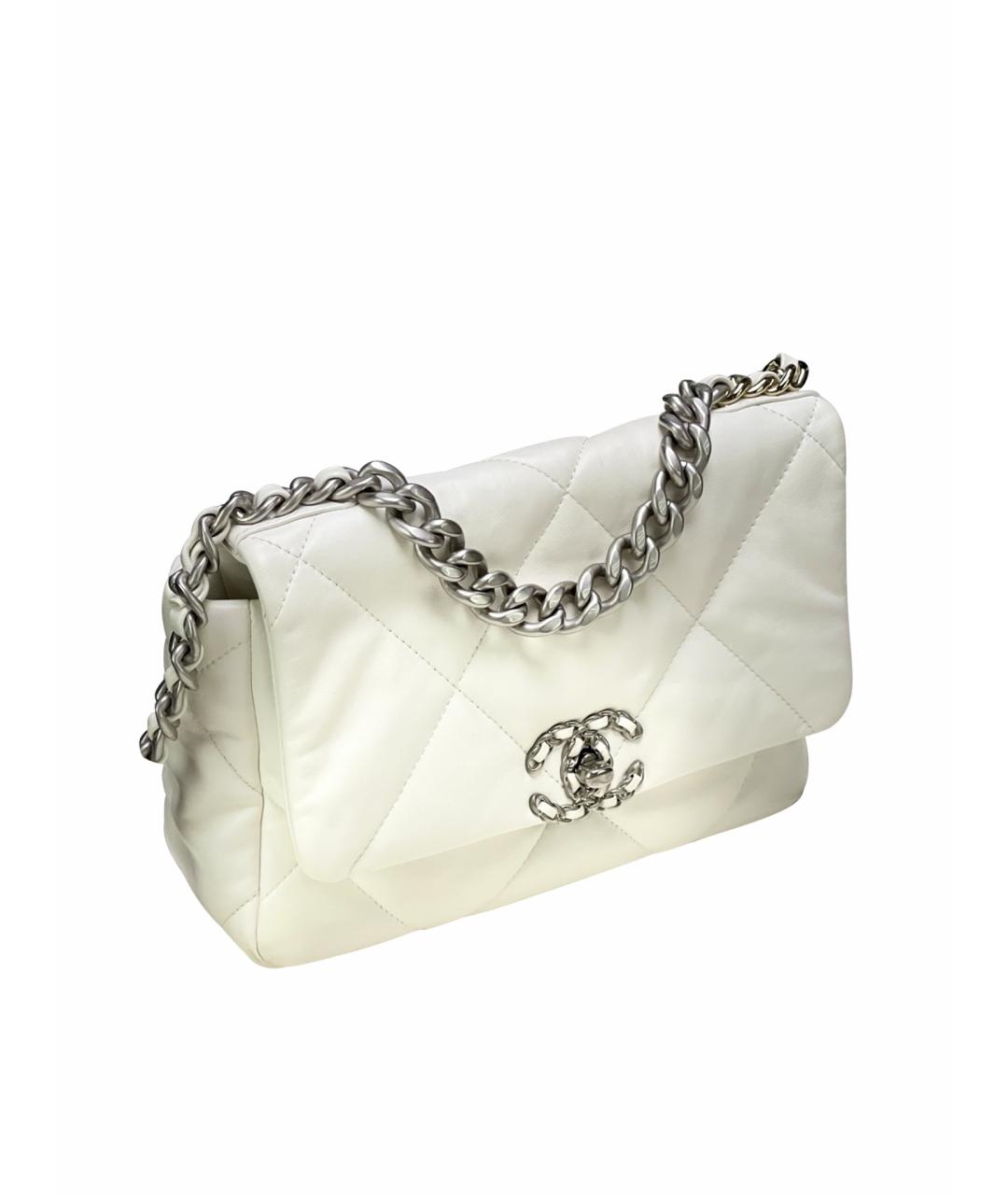 CHANEL Белая кожаная сумка через плечо, фото 1