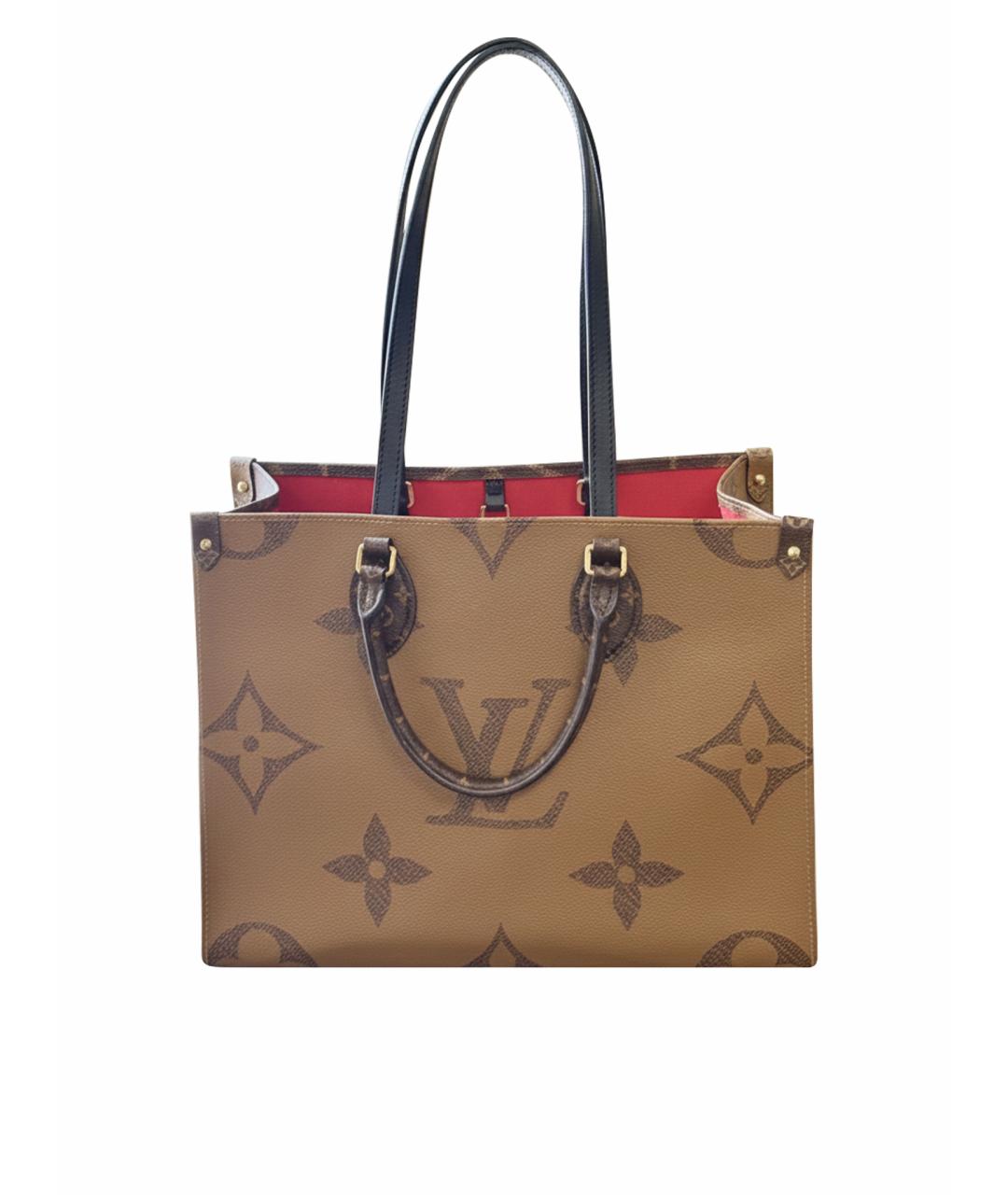 LOUIS VUITTON Коричневая сумка с короткими ручками из искусственной кожи, фото 1