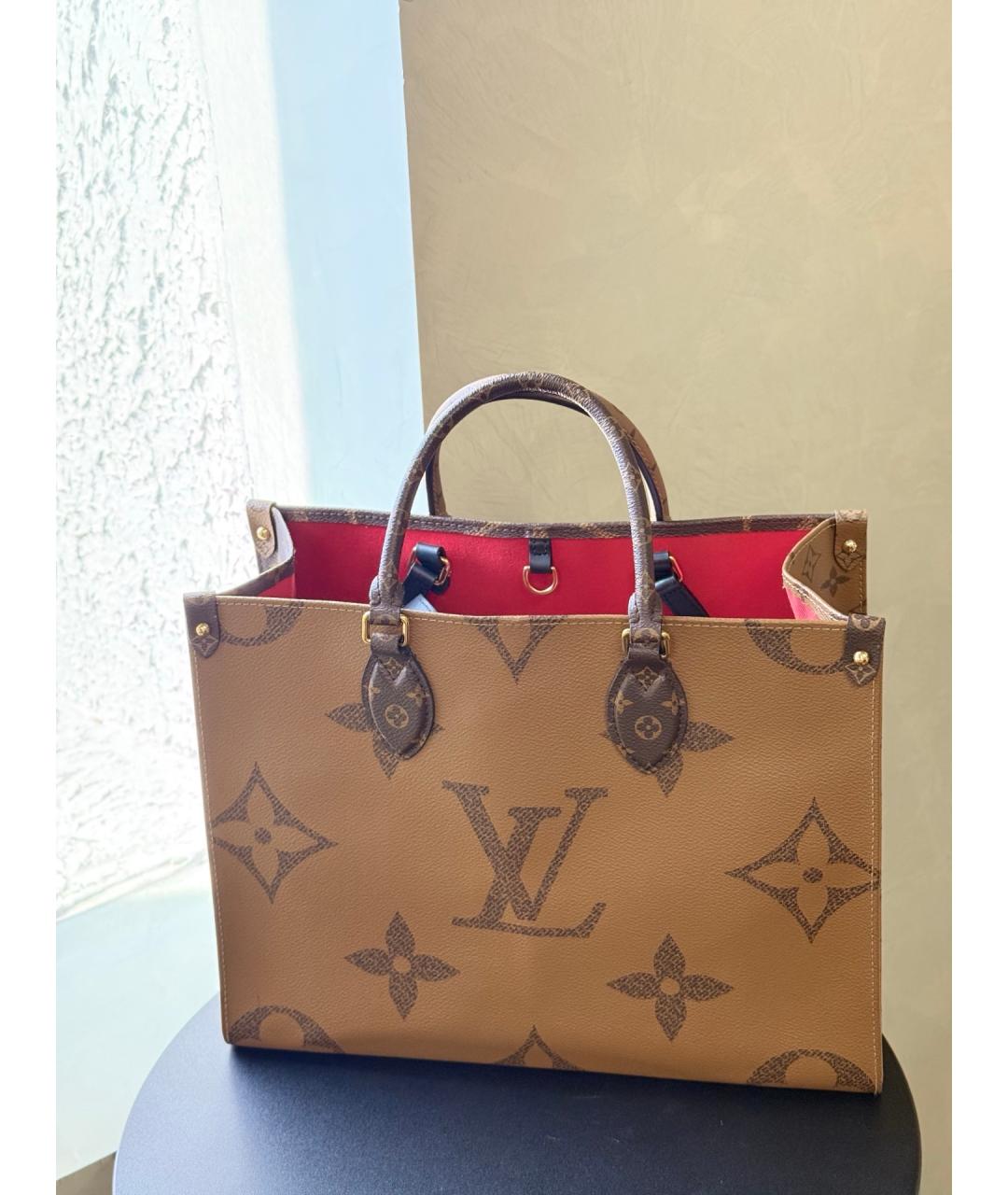 LOUIS VUITTON Коричневая сумка с короткими ручками из искусственной кожи, фото 2