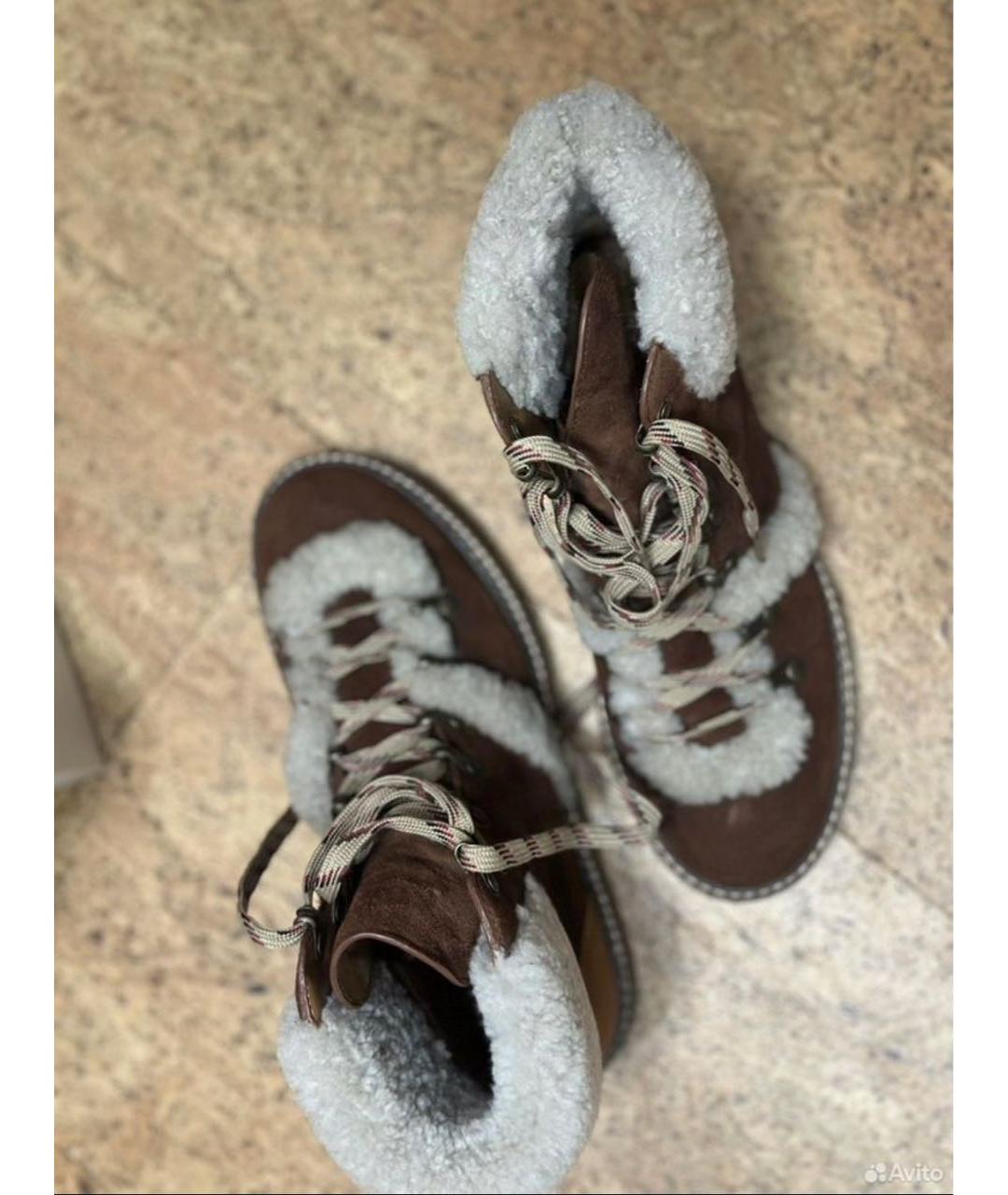 SEE BY CHLOE Коричневые нубуковые ботинки, фото 8