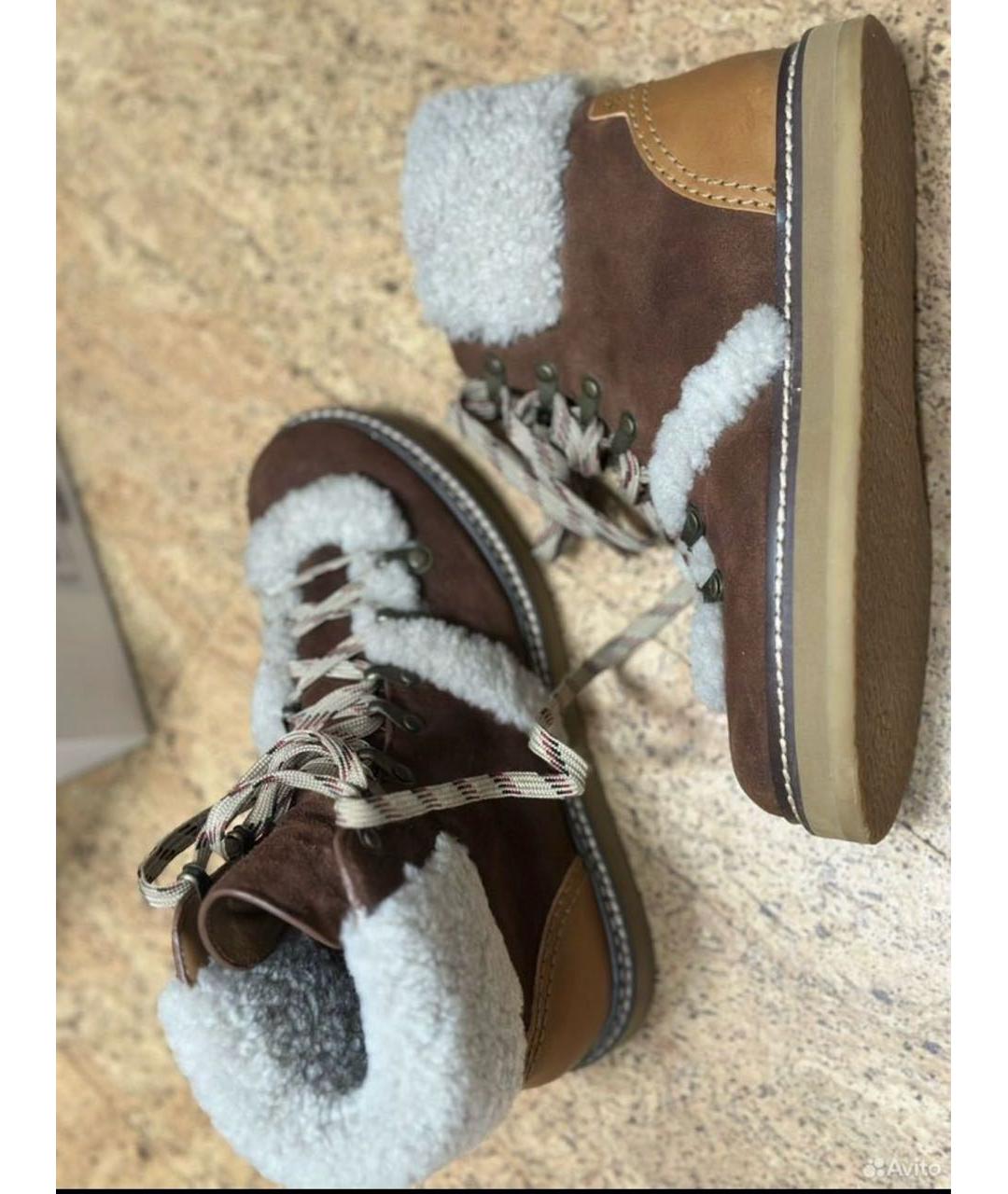 SEE BY CHLOE Коричневые нубуковые ботинки, фото 2