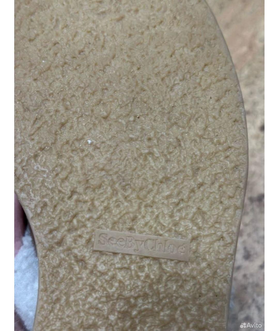 SEE BY CHLOE Коричневые нубуковые ботинки, фото 4