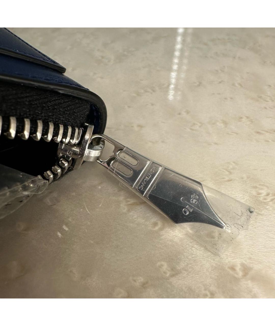 MONTBLANC Синий кожаный кошелек, фото 8