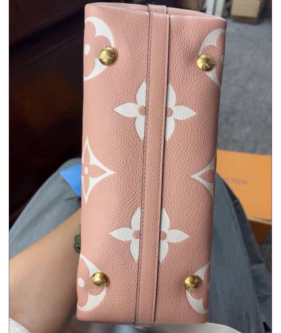 LOUIS VUITTON Коралловая кожаная сумка тоут, фото 3