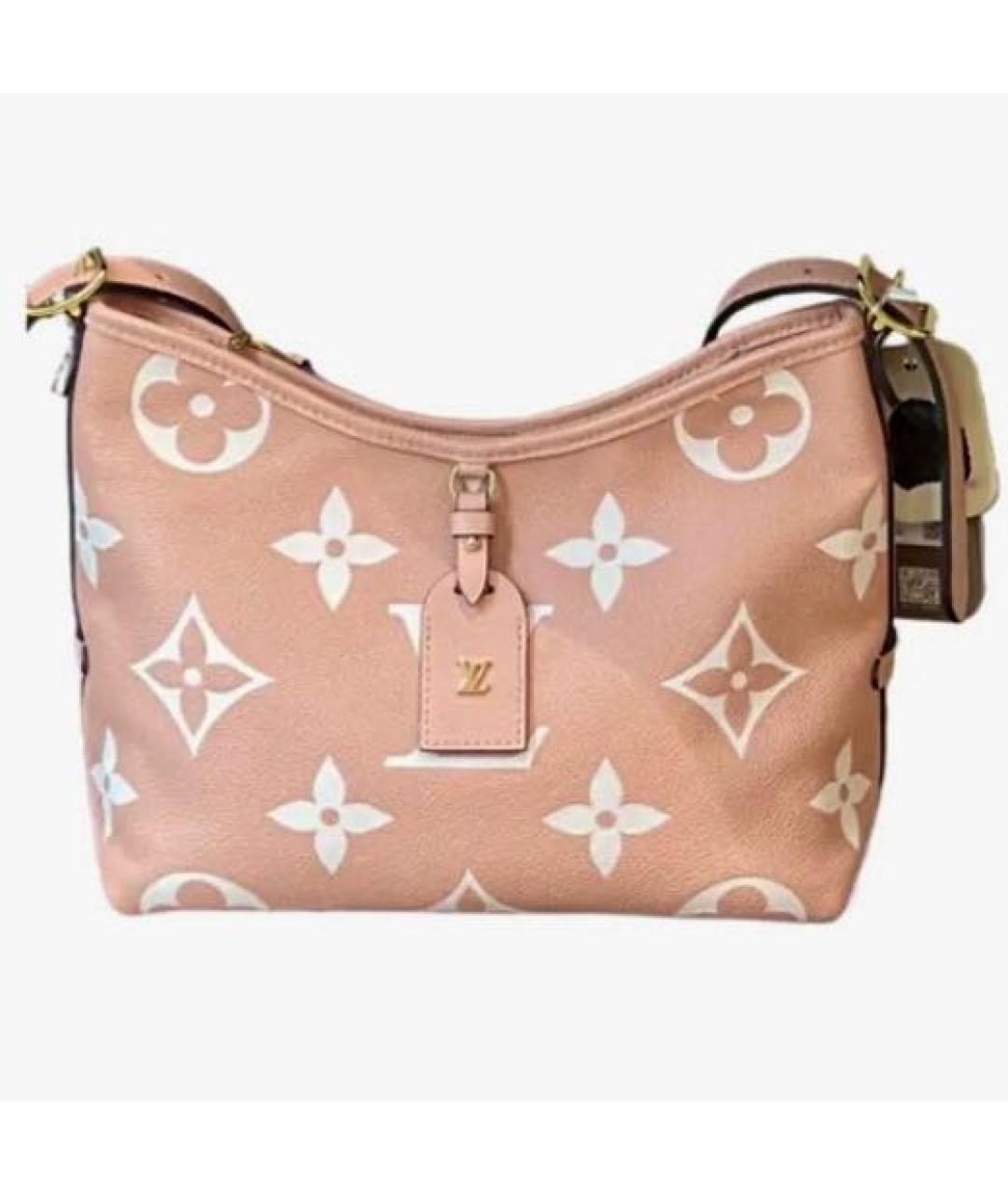 LOUIS VUITTON Коралловая кожаная сумка тоут, фото 5