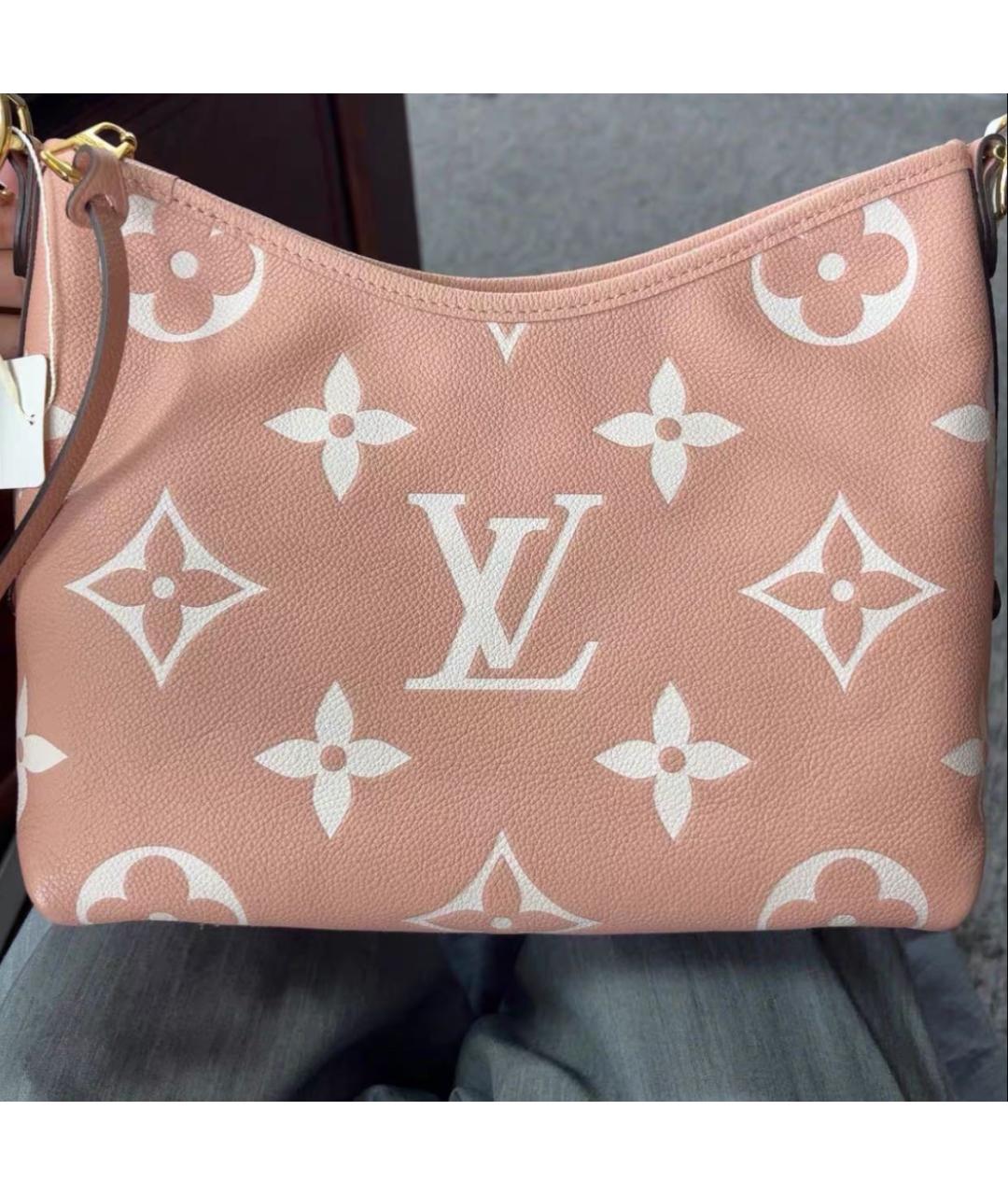 LOUIS VUITTON Коралловая кожаная сумка тоут, фото 2
