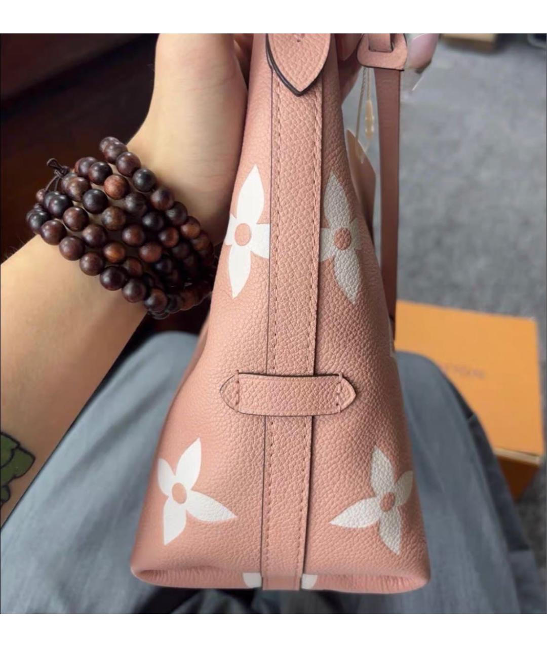 LOUIS VUITTON Коралловая кожаная сумка тоут, фото 4