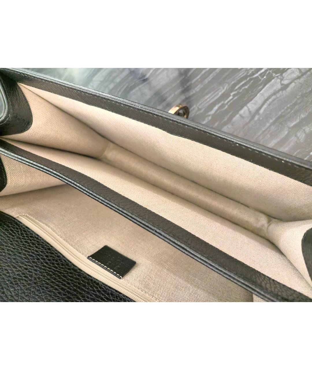 GUCCI Черная кожаная сумка через плечо, фото 4