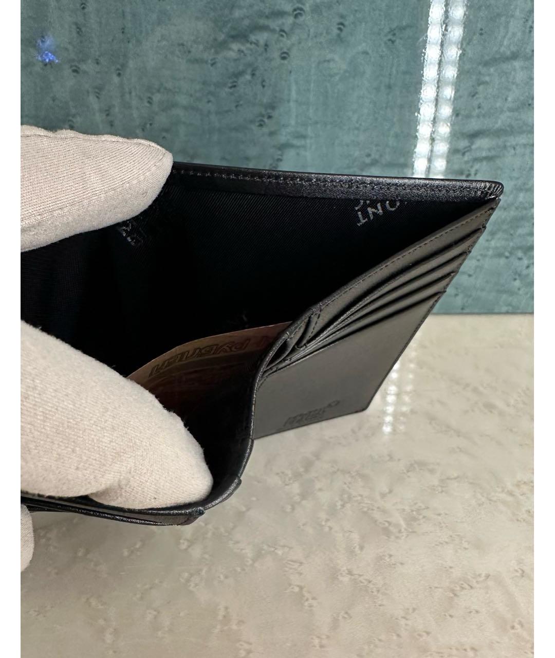 MONTBLANC Черный кожаный кошелек, фото 6