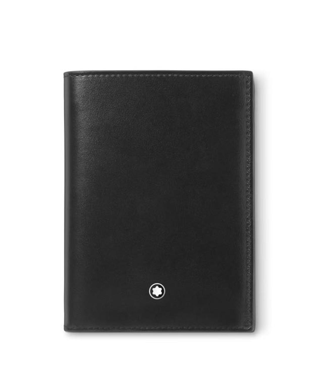 MONTBLANC Черный кожаный кошелек, фото 1