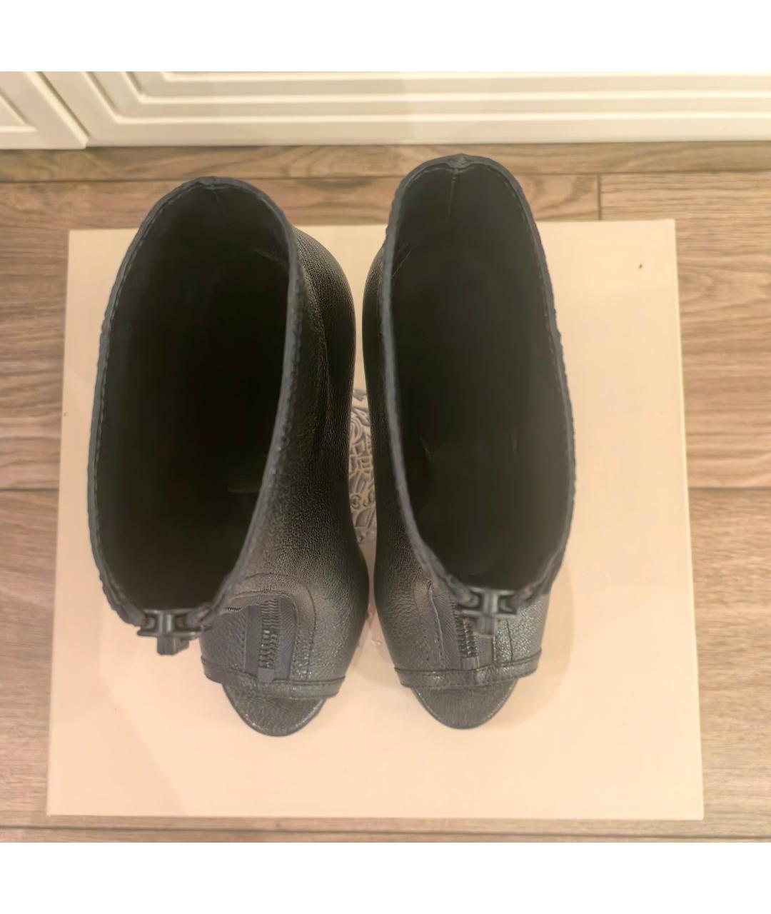 BURBERRY Черные кожаные ботильоны, фото 3