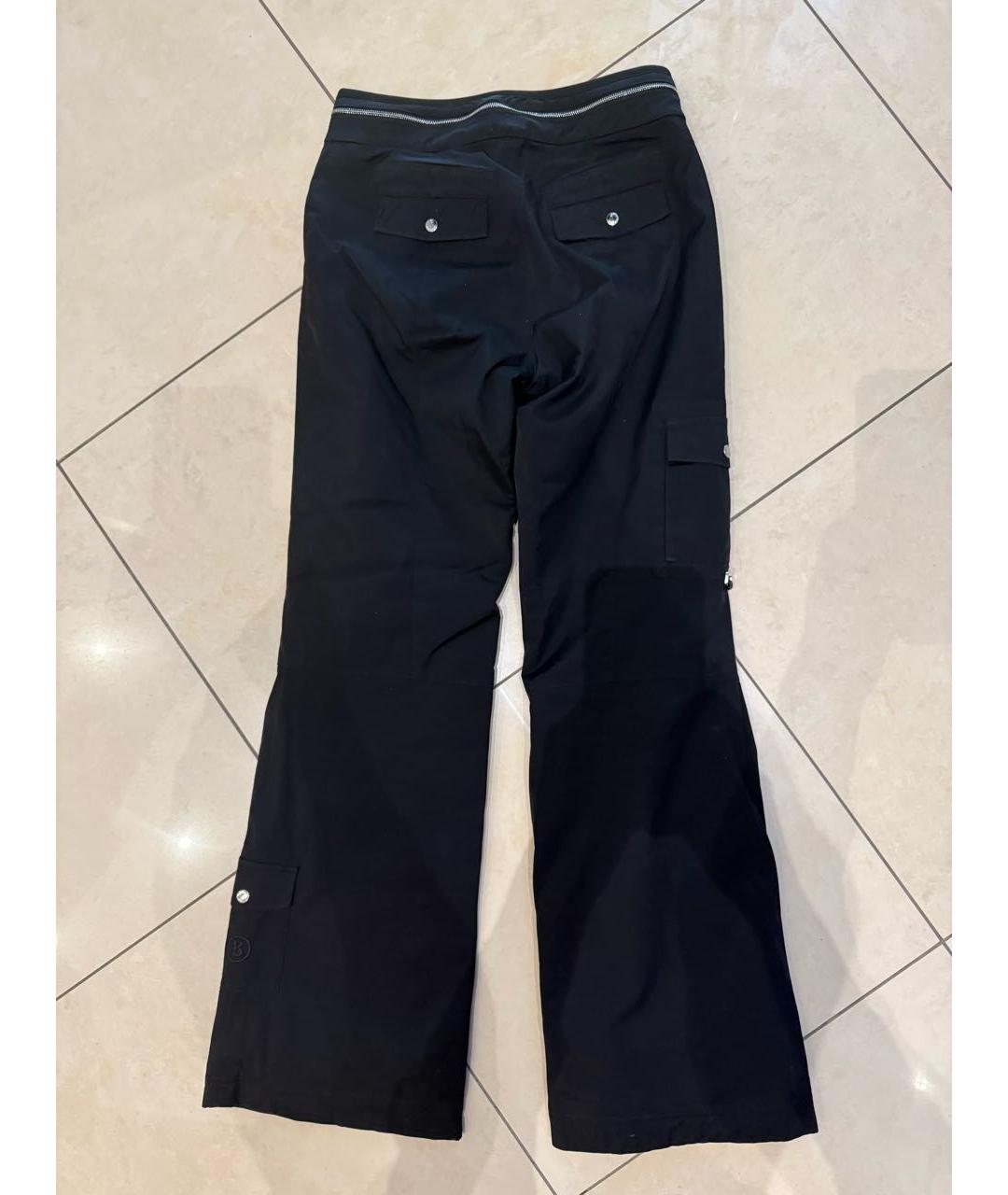 BOGNER Черные полиамидовые прямые брюки, фото 2