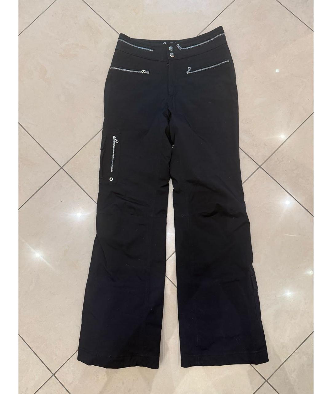 BOGNER Черные полиамидовые прямые брюки, фото 6