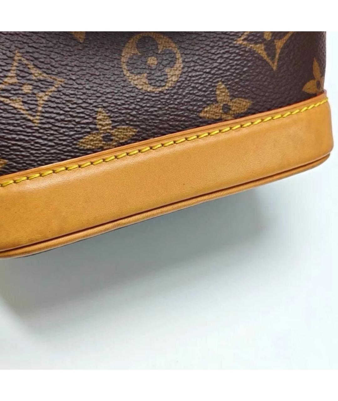 LOUIS VUITTON Коричневая кожаная сумка тоут, фото 5