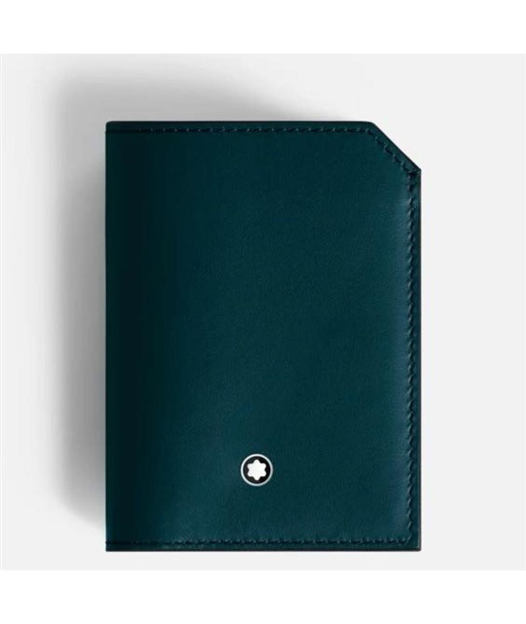 MONTBLANC Бирюзовый кожаный кардхолдер, фото 9