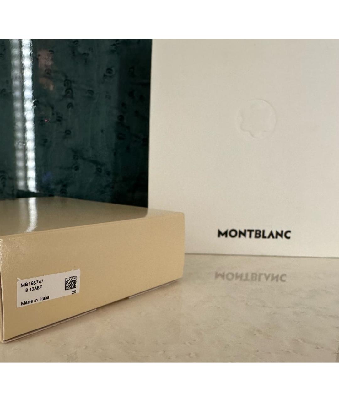 MONTBLANC Бирюзовый кожаный кардхолдер, фото 8