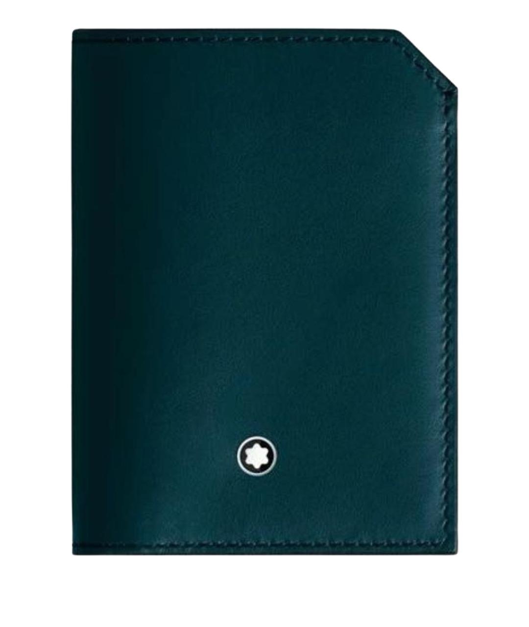 MONTBLANC Бирюзовый кожаный кардхолдер, фото 1