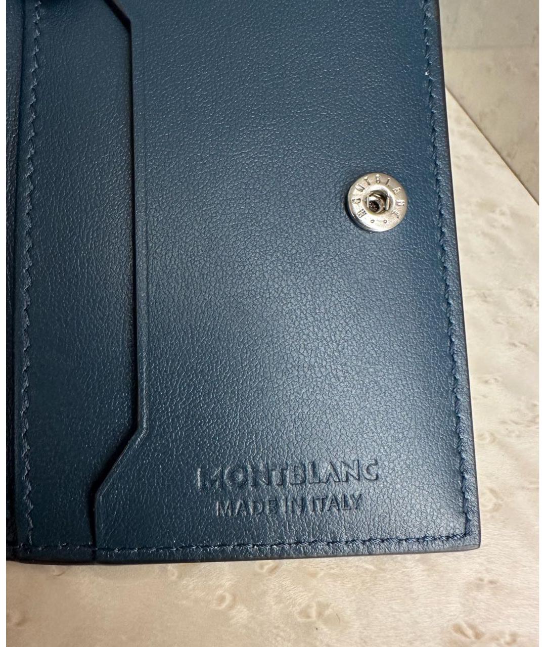 MONTBLANC Бирюзовый кожаный кардхолдер, фото 4