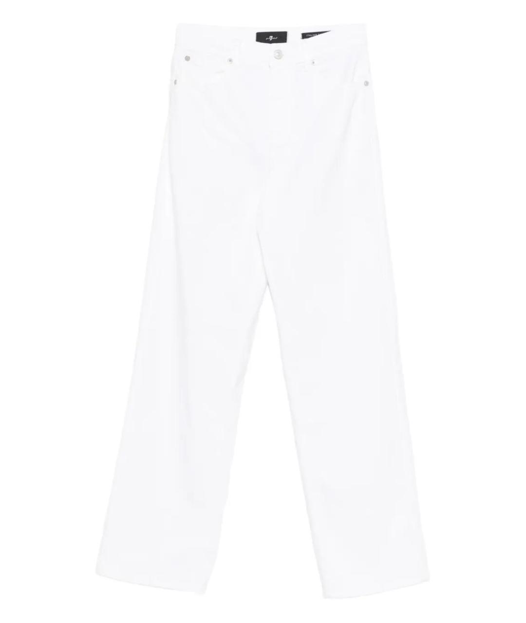 7 FOR ALL MANKIND Белые хлопковые прямые джинсы, фото 1