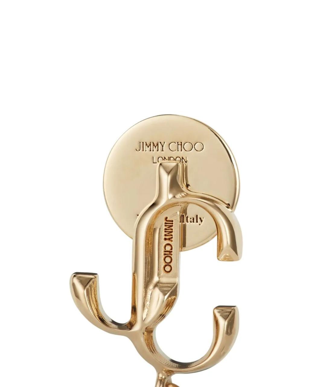 JIMMY CHOO Золотые металлические серьги, фото 6