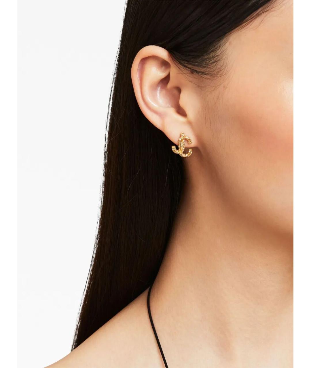 JIMMY CHOO Золотые металлические серьги, фото 2