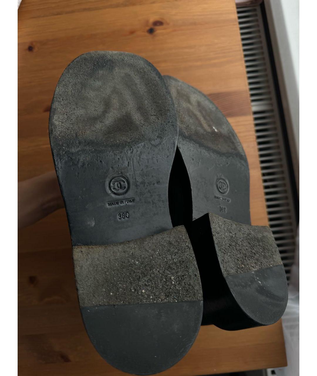 CHANEL Черные кожаные сапоги, фото 6