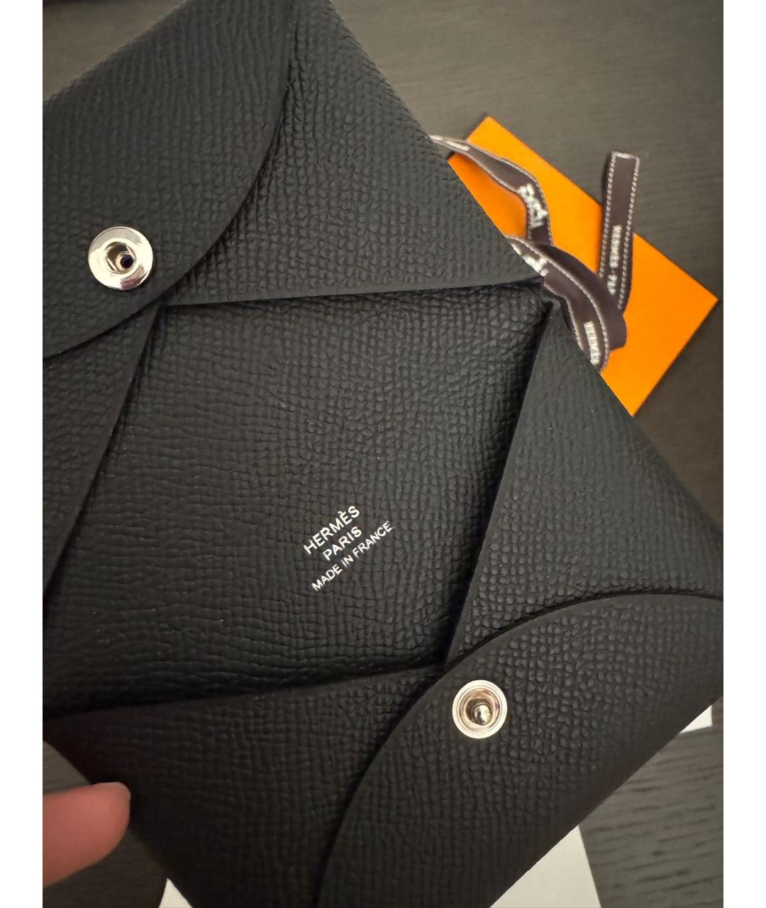 HERMES Черный кожаный кардхолдер, фото 2