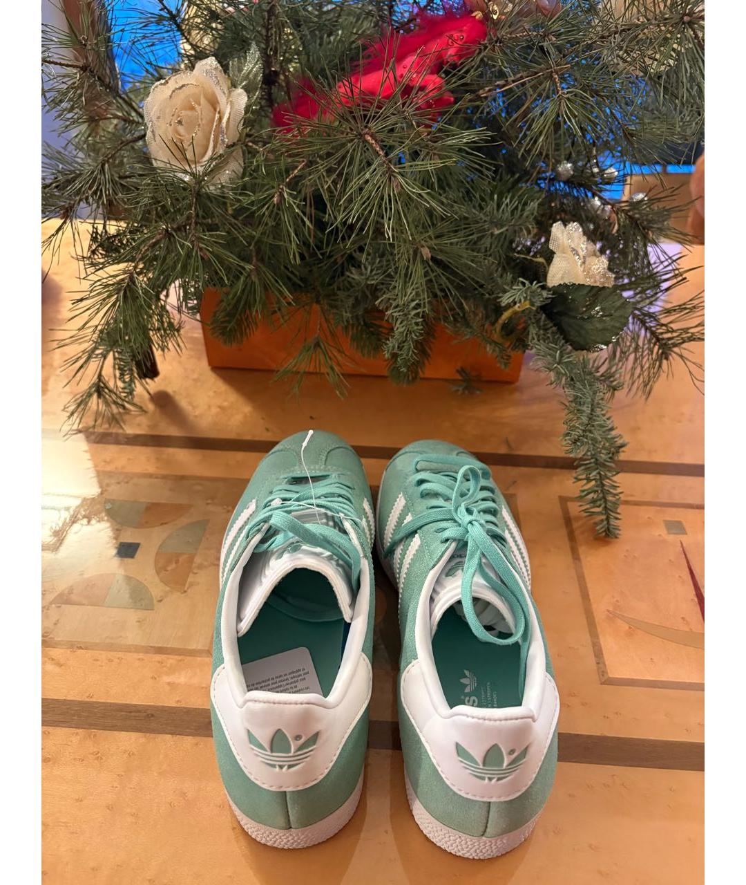 ADIDAS Бирюзовые замшевые кеды, фото 4