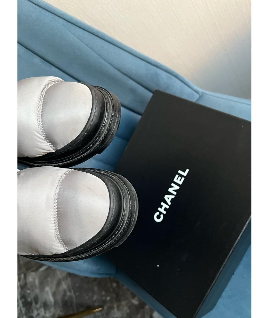 CHANEL Серые синтетические сапоги, фото 5