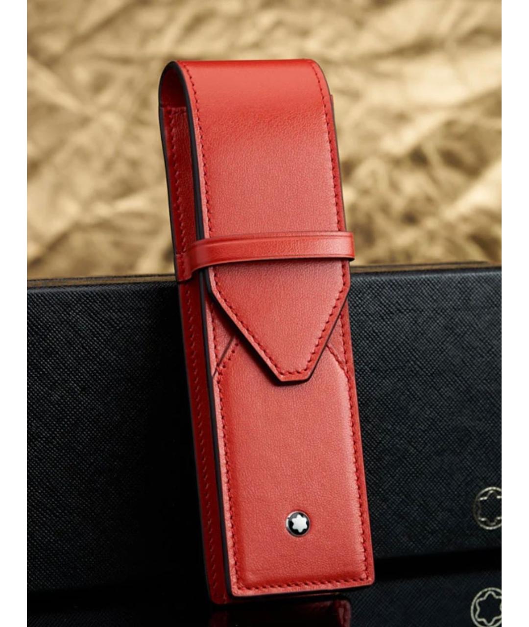 MONTBLANC Коралловая кожаная перьевая ручка, фото 9