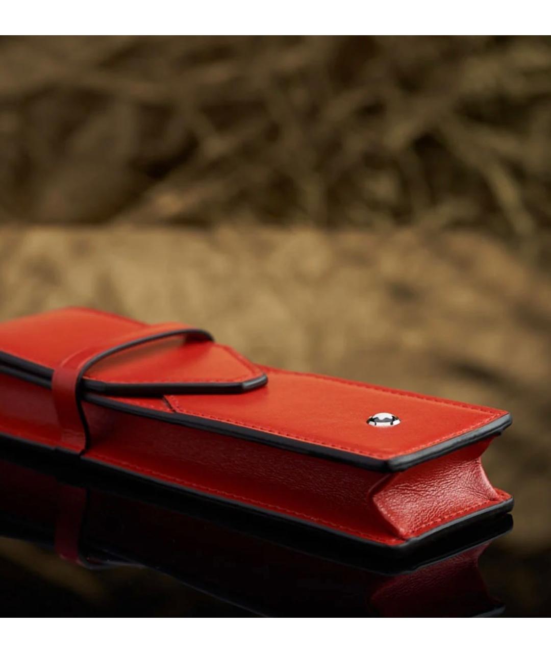 MONTBLANC Коралловая кожаная перьевая ручка, фото 2