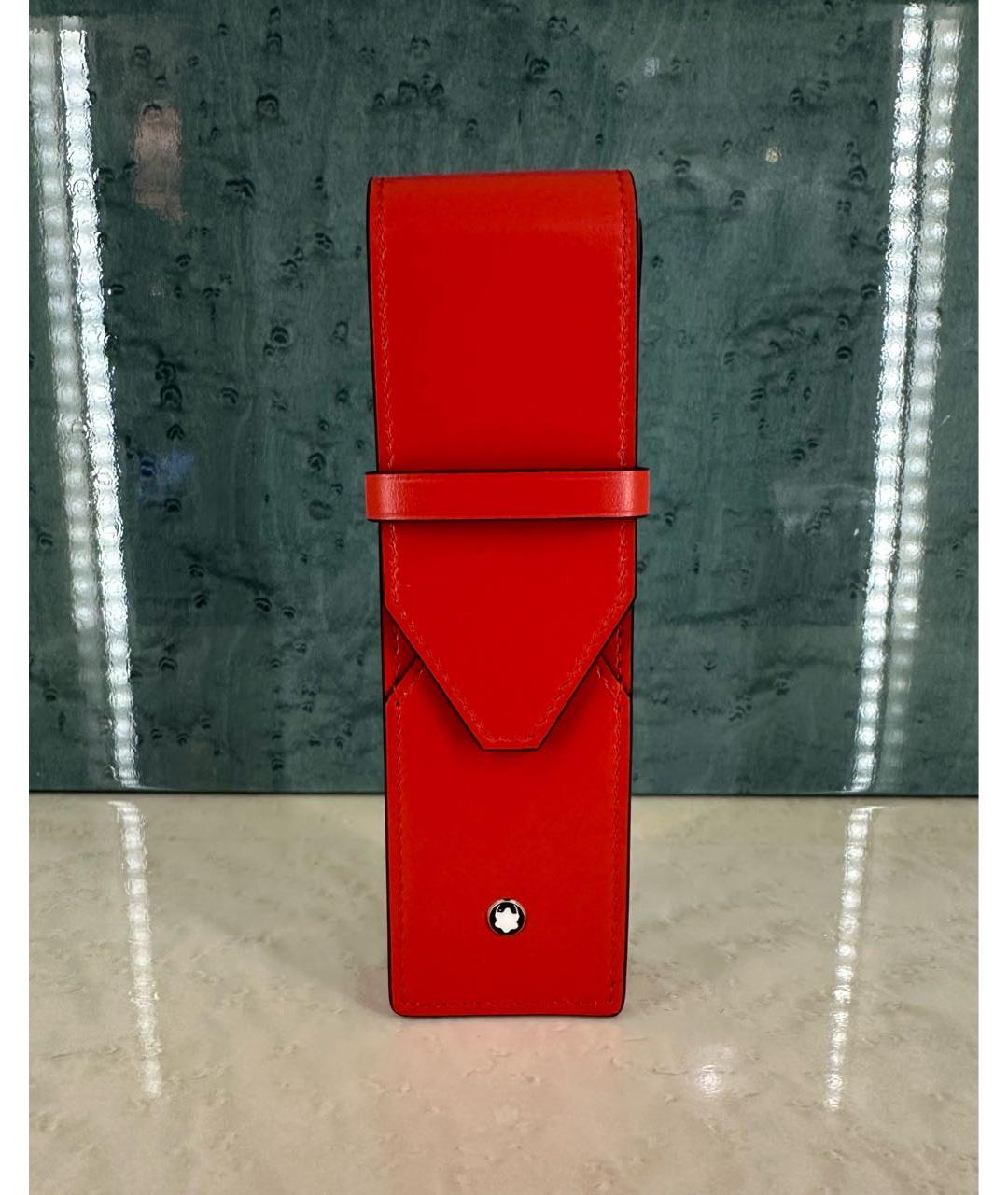 MONTBLANC Коралловая кожаная перьевая ручка, фото 5