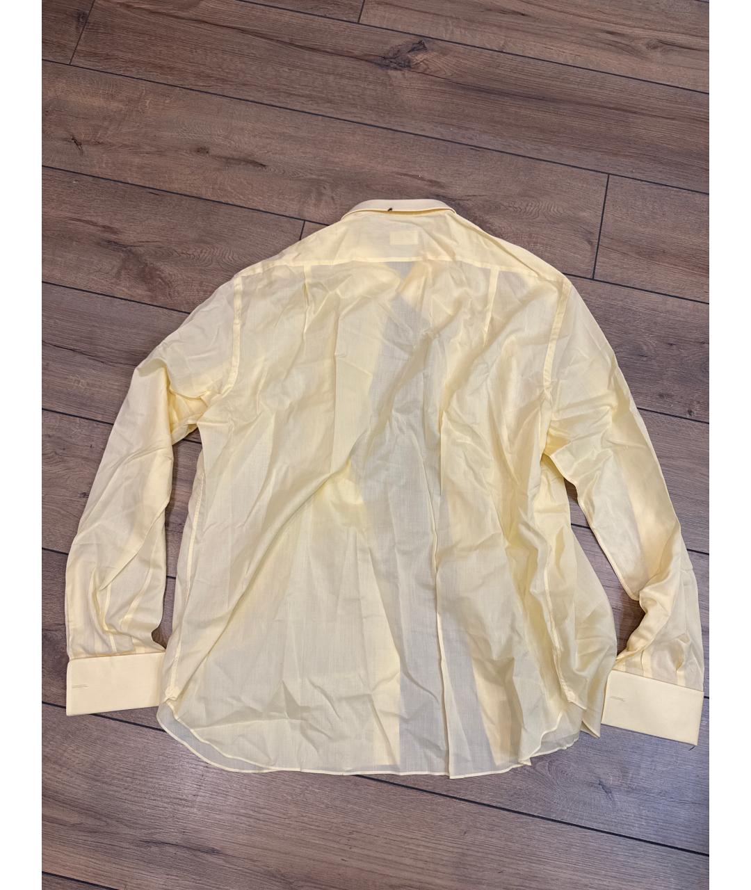 BRIONI Желтая хлопковая классическая рубашка, фото 2