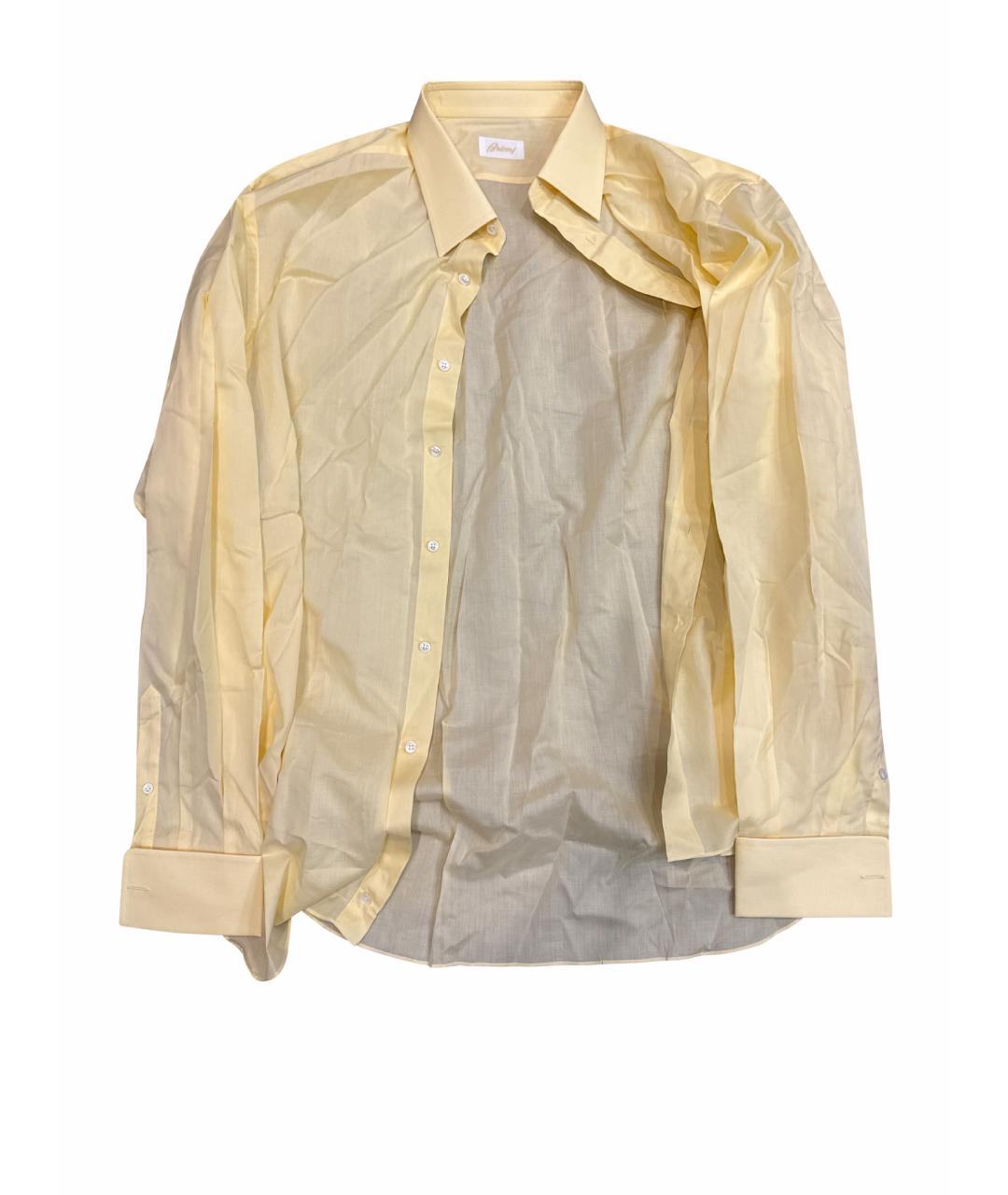 BRIONI Желтая хлопковая классическая рубашка, фото 1