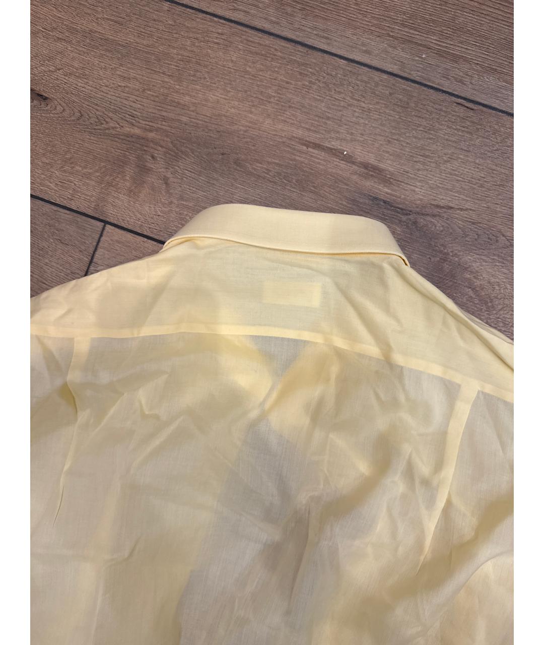 BRIONI Желтая хлопковая классическая рубашка, фото 3