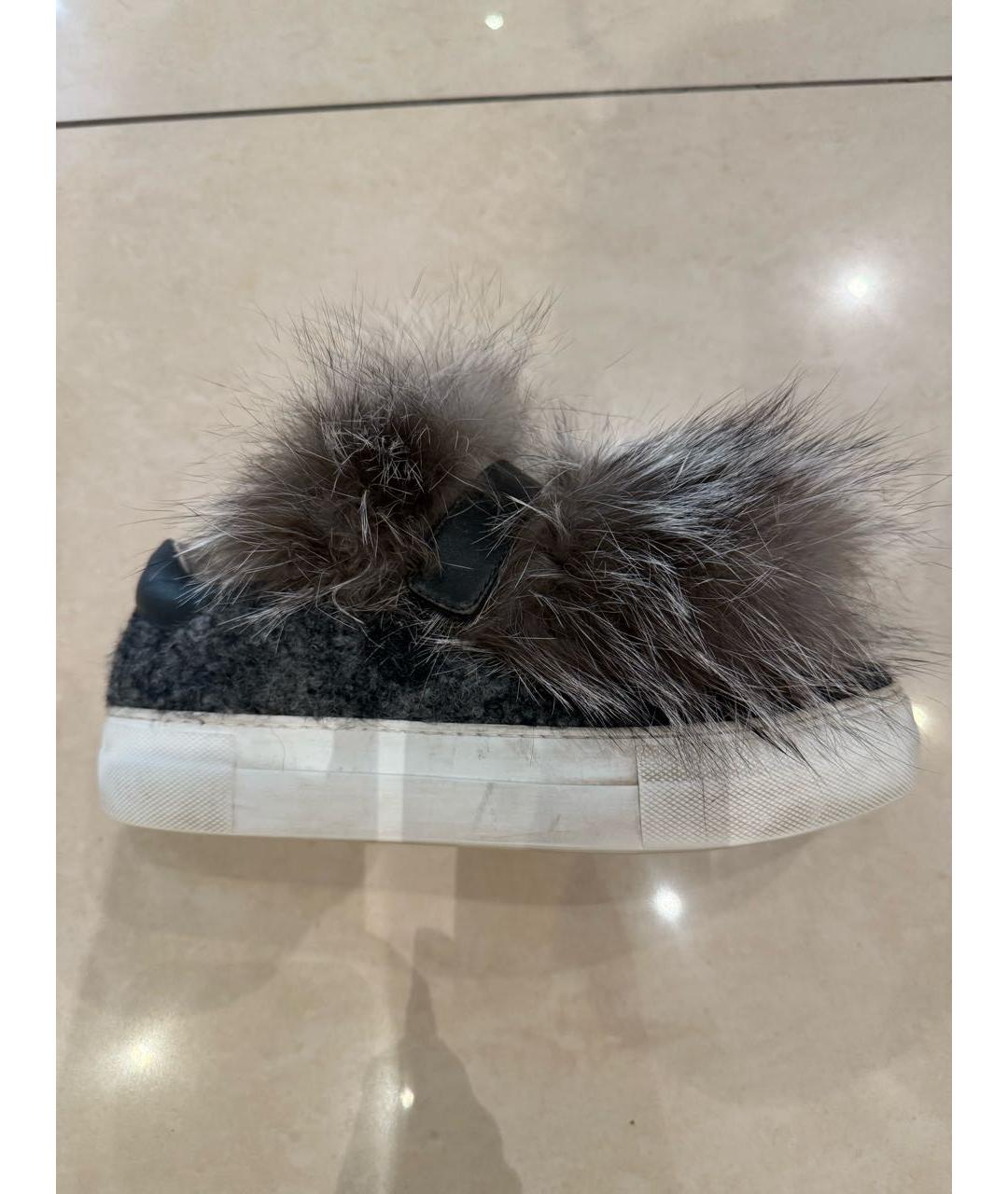 MONCLER Серые кеды, фото 7